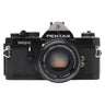 Pentax MX black 35mm film SLR front view with SMC Pentax-M 50mm f1.7 lens