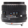 Pentax SMC-M 85mm f2 lens side view showing aperture ring and focus scale