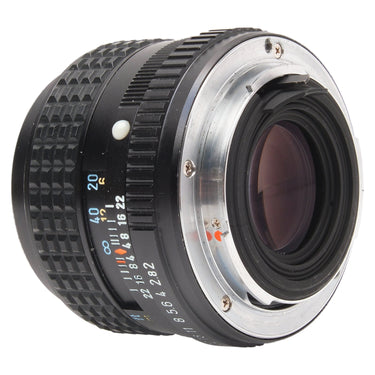 Pentax SMC-M 85mm f2 rear mount and elements, three-quarter view