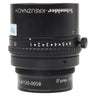 Schneider Kreuznach Makro-Symmar 120mm lens rear mount view with serial markings and iris control knob