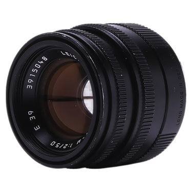Leica Summicron-M 50mm angled view with serial number and Made in Germany engraving