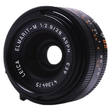 Leica 28mm f2.8 Elmarit-M ASPH front element with distance and aperture scales