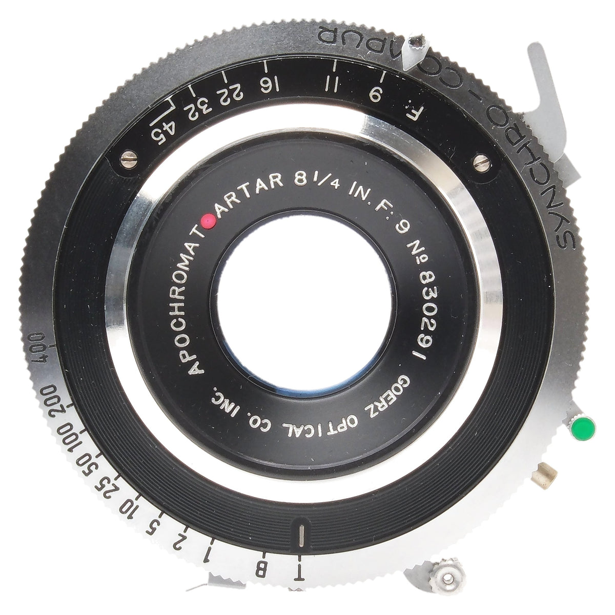 Goerz 8.25" f9 Apo Artar Red Dot, Synchro-Compur 830291