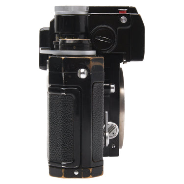 Nikon F right side view showing self-timer, mount and edge brassing