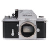 Nikon F front view with bare lens mount and FTn meter prism finder