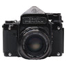 Pentax 6x7 front view with Asahi Pentax TTL prism and 105mm f2.4 SMC Takumar lens