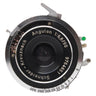 Schneider 90mm f6.8 Angulon front view showing engraving and aperture scale