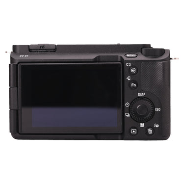 Sony ZV-E1 rear view with LCD screen and control buttons