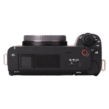 Sony ZV-E1 top plate with record button, zoom lever, and mode switch