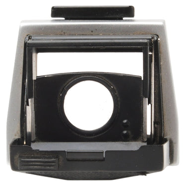 Nikon F waist level finder top view open showing magnifier