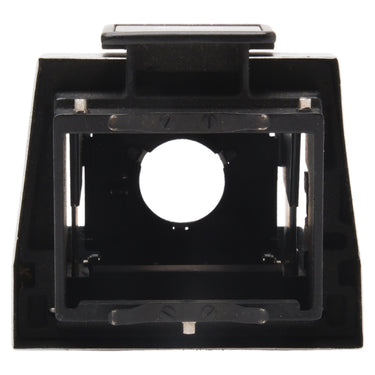 Nikon F waist level finder looking down into the open hood and frame