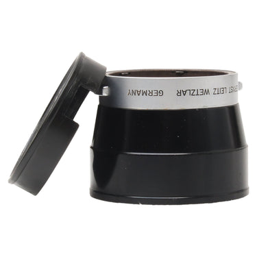 Leica IUFOO lens shade with black cover cap removed alongside