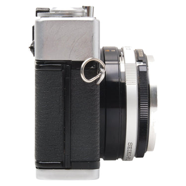 Olympus 35 SP left side view showing scratches on the top plate