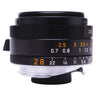 Leica Elmarit-M 28mm f2.8 side view with aperture and focus distance scales