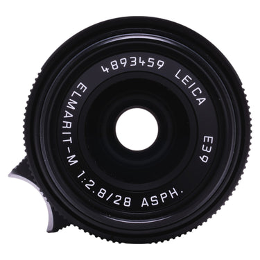 Leica Elmarit-M 28mm f2.8 front element with serial 4893459 and E39 marking