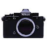 Nikon Zf black front view with Z mount and exposed full-frame sensor, no body cap