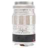Leica 90mm f2.8 Elmarit-M silver lens side view showing aperture and distance scales