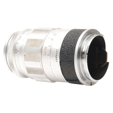 Leica 90mm Elmarit-M rear angled view showing bare M mount