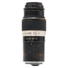 Leica 13.5cm f4.5 Hektor lens standing upright, Ernst Leitz Wetzlar engraving and distance scale with heavy brassing