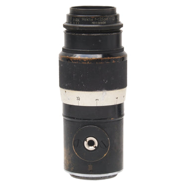 Leica Hektor 13.5cm f4.5 front view showing Hektor engraving, serial 608908, and tripod bushing plate
