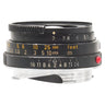 Leica 40mm f2 Summicron-C side view showing aperture and distance scales with red mount index