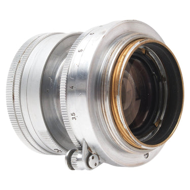 Leica 5cm f2 Summicron rear view showing screw mount and brass threads