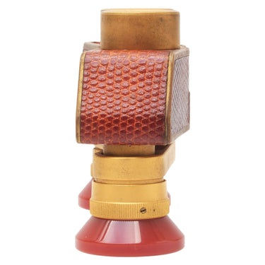 Carl Zeiss Theatis opera glasses side view showing snakeskin leather and brass body