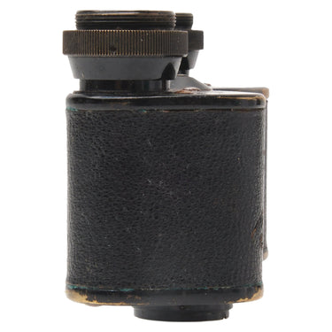 Leica 3x20 opera glasses side profile with leather body and eyepiece