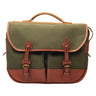 Billingham Eventer Mk I sage and tan camera bag front view with leather buckle straps