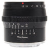 TTArtisan 50mm f1.2 lens front barrel showing aperture index and focus distance scales