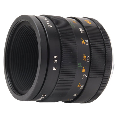 Leica 60mm Macro-Elmarit-R front E55 filter thread and magnification scale