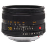 Leica 50mm f2 Summicron-R lens front side view showing focus and aperture scales