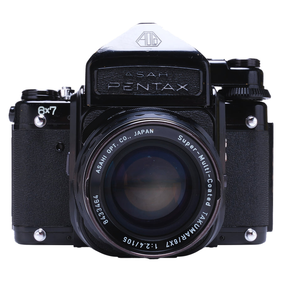 Pentax 6x7, TTL Prism, 105mm f2.4 SMC-T, Grip 564612