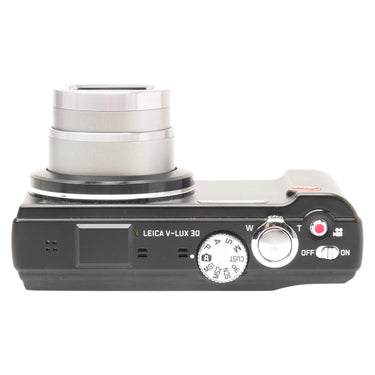 Leica V-Lux 30 top plate with mode dial and extended zoom lens