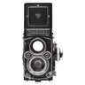 Rolleiflex 3.5F front view with Zeiss 75mm f3.5 Planar taking lens and viewing lens