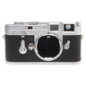Leica M3 chrome rangefinder front view with open M bayonet mount and viewfinder windows