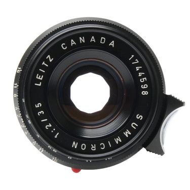 Leica 35mm f2 Summicron 8-Element Black Anodized, Red Scale 1744598