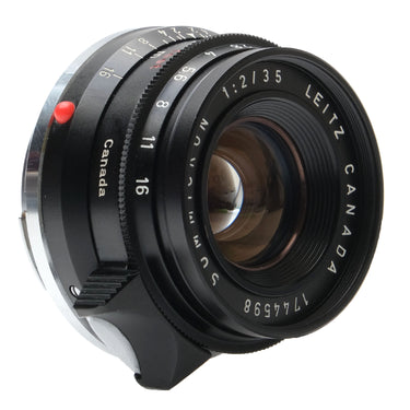 Leica 35mm f2 Summicron 8-Element Black Anodized, Red Scale 1744598