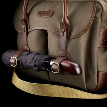 Billingham Thomas Briefcase / Laptop Bag - Khaki Canvas / Tan Leather (Olive Lining)