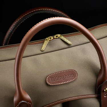Billingham Thomas Briefcase / Laptop Bag - Khaki Canvas / Tan Leather (Olive Lining)