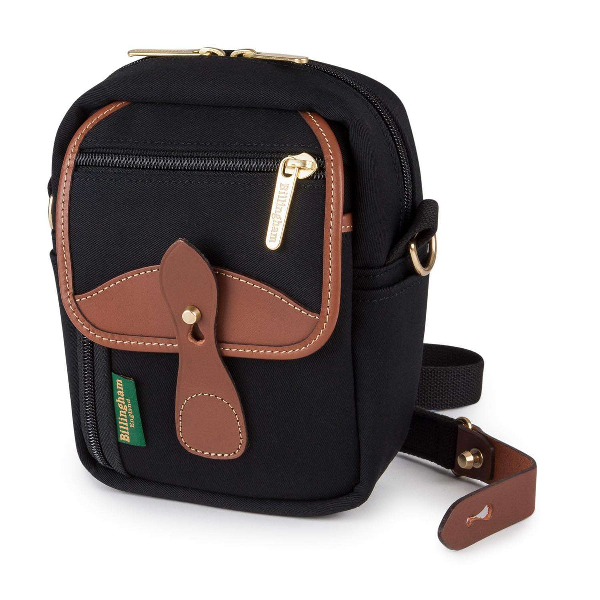 Billingham Compact Stowaway  Black Canvas/ Tan Leather
