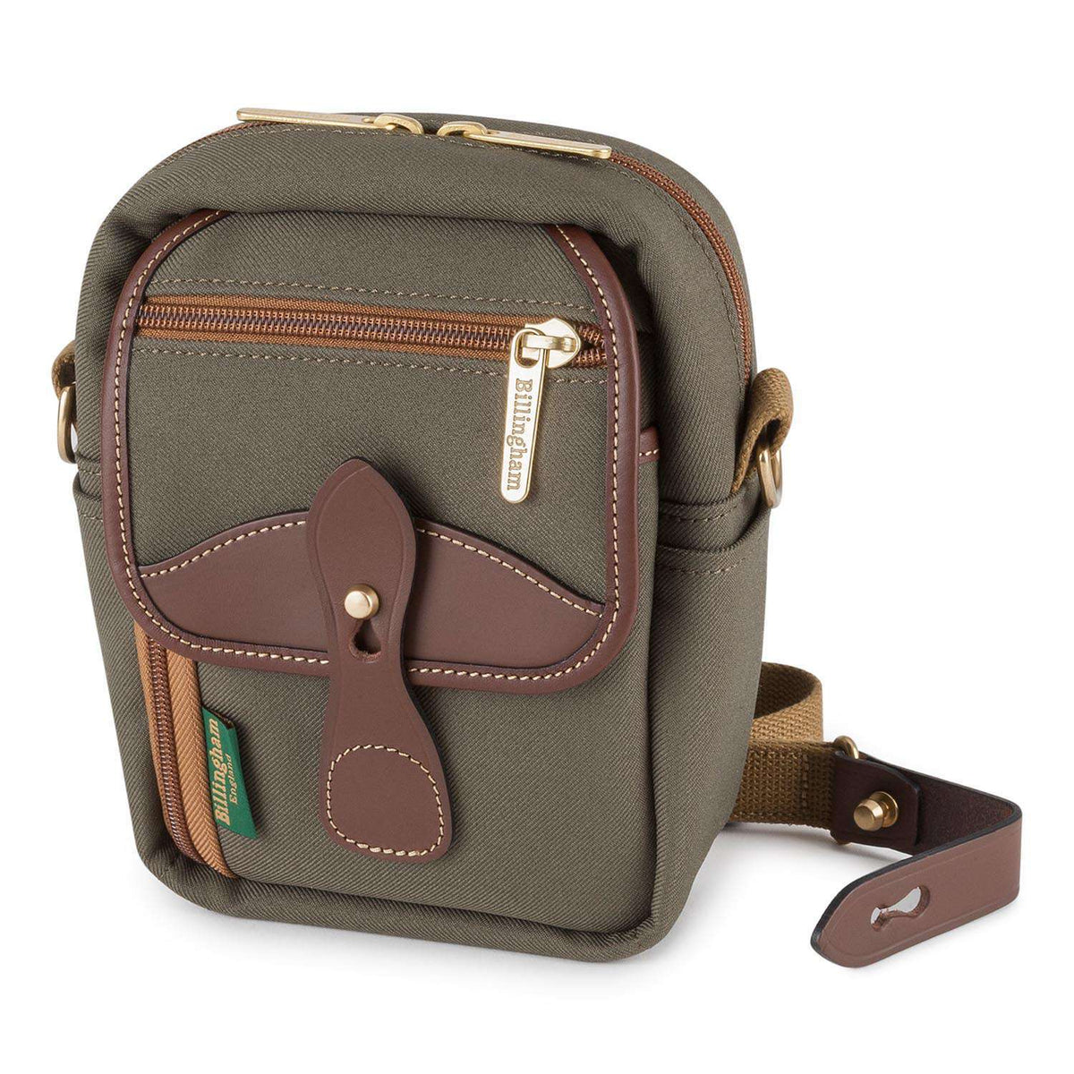 Billingham Compact Stowaway  Sage FibreNyte / Chocolate Leather